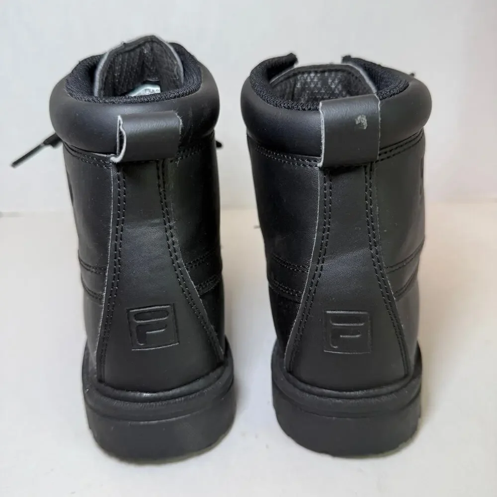 FILA Boys Edgewater Hiking Lace Up Boots Black Youth Size 3.5